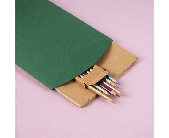 Набор подарочный PAINTER: скетчбук-блокнот, набор цветных карандашей, коробка, зеленый, Цвет: зеленый, Размер: 23 x 16 x 4 см, изображение 5
