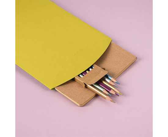 Набор подарочный PAINTER: скетчбук-блокнот, набор цветных карандашей, коробка, желтый, Цвет: желтый, Размер: 23 x 16 x 4 см, изображение 5