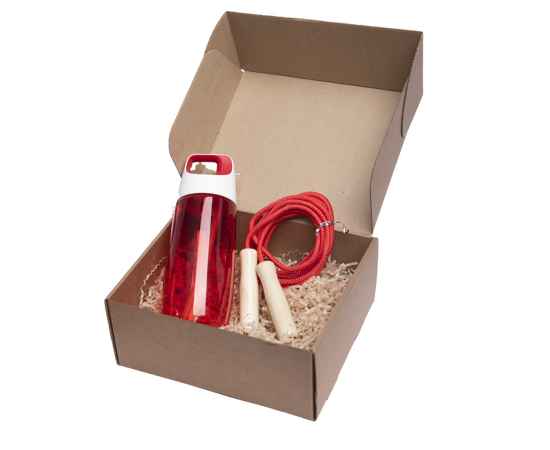 Набор подарочный INMODE: бутылка для воды, скакалка, стружка, коробка, красный, Цвет: красный, Размер: 20,5 x 21 x 11 см, изображение 2