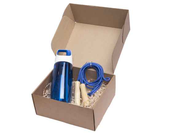 Набор подарочный INMODE: бутылка для воды, скакалка, стружка, коробка, синий, Цвет: синий, Размер: 20,5 x 21 x 11 см, изображение 2