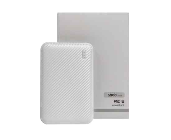 Универсальный аккумулятор OMG Rib 5 (5000 мАч), белый, 9,8х6.3х1,4 см, Цвет: белый, изображение 6