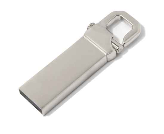 USB flash-карта CARABINE (16Гб), серебристая, 4,8х1,5х0,5 см, металл, изображение 2