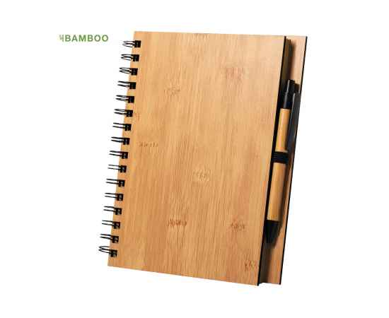 Набор из блокнота  и шариковой ручки POLNAR, бамбук, Цвет: светло-коричневый, изображение 2