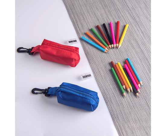Набор цветных карандашей (8шт) с точилкой MIGAL в чехле, красный, 4,5х10х4 см, дерево, полиэстер, Цвет: красный, изображение 5