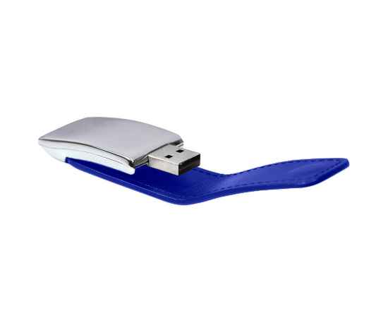 USB flash-карта 'Lerix' (8Гб), темно-синий, 6х2,5х1,3см, металл, искусственная кожа, Цвет: синий, серебристый, изображение 2