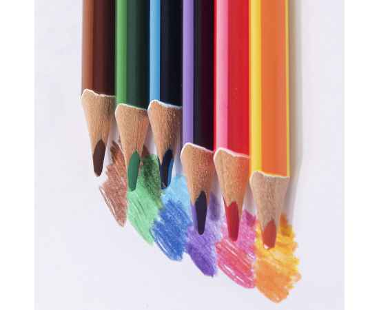 Набор цветных карандашей двухцветных MERIDIAN, 6шт./12 цветов, дерево, картон, изображение 6