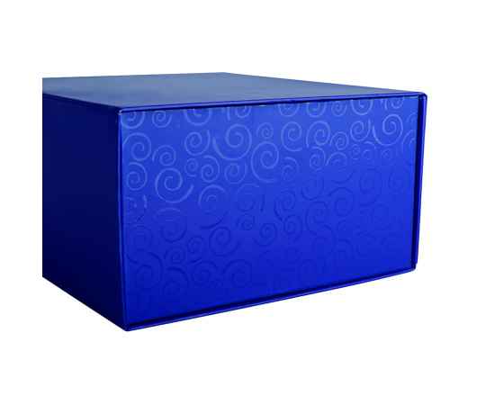 Коробка  подарочная складная ,  синий, 22 x 20 x 11 cm,  кашированный картон,  тиснение, шелкография, Цвет: синий, изображение 2