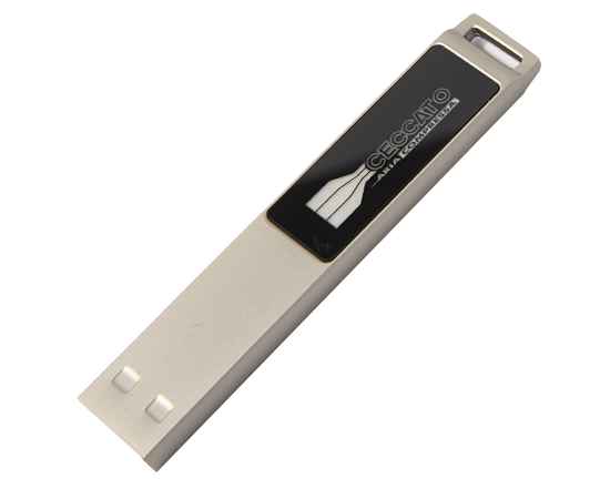 USB flash-карта LED с белой подсветкой (8Гб), серебристая, 6,6х1,2х0,45 см, металл, изображение 2