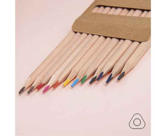 Набор цветных карандашей KINDERLINE middlel,12 цветов, дерево, картон, изображение 2