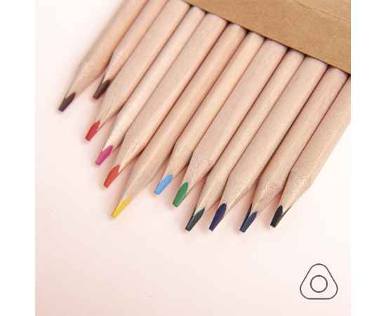 Набор цветных карандашей KINDERLINE middlel,12 цветов, дерево, картон, изображение 3