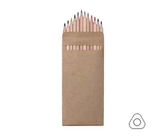 Набор цветных карандашей KINDERLINE middlel,12 цветов, дерево, картон, изображение 4