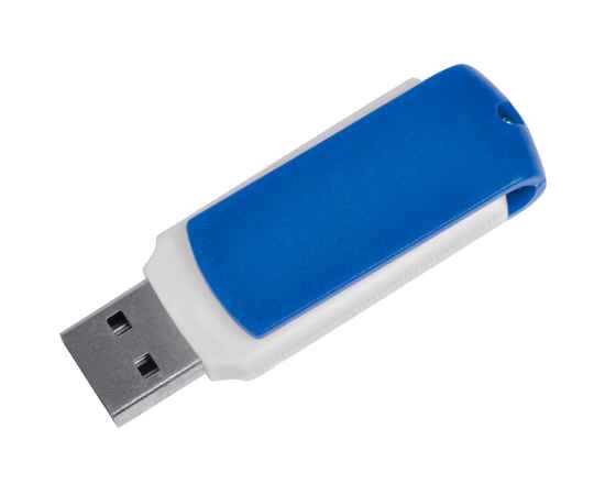USB flash-карта 'Easy' (8Гб),белая с синим, 5,7х1,9х1см,пластик, Цвет: белый, синий, изображение 2