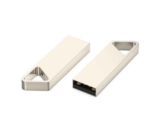 USB flash-карта SPLIT (16Гб), серебристая, 3,6х1,2х0,5 см, металл, изображение 2
