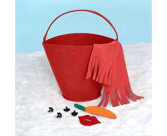 Набор для лепки снеговика   'Улыбка', красный, фетр/флис/пластик, Цвет: красный, изображение 4