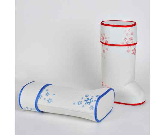 Упаковка подарочная 'ВАЛЕНОК', белый/синий, 35х20 см, войлок, термотрансфер, шеврон, изображение 2