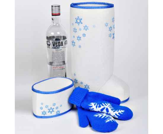 Упаковка подарочная 'ВАЛЕНОК', белый/синий, 35х20 см, войлок, термотрансфер, шеврон, изображение 3