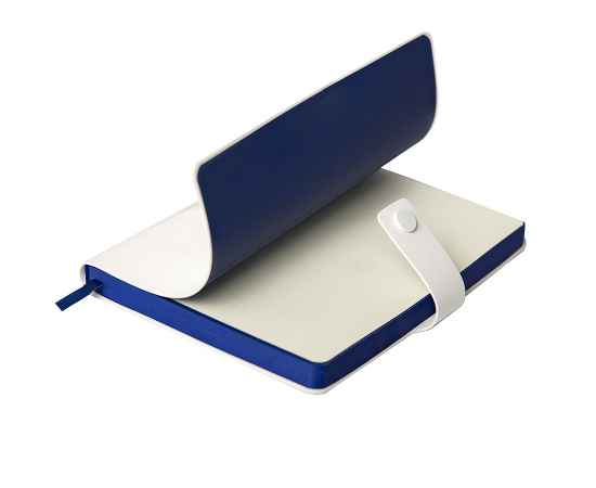 Набор подарочный : кружка, блокнот, ручка, коробка, стружка, белый с синим, изображение 2