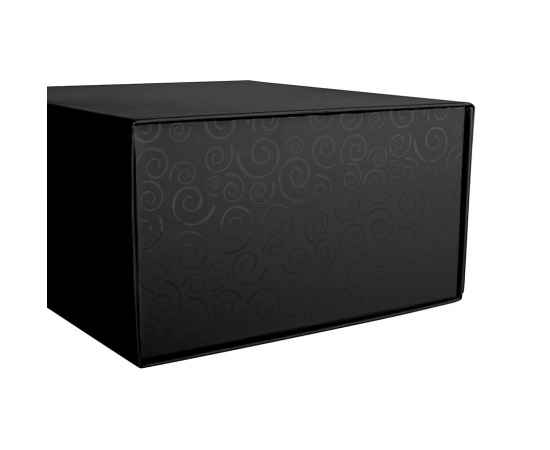 Коробка подарочная складная,  черный, 22 x 20 x 11cm,  кашированный картон,  тиснение, шелкогр., Цвет: Чёрный, изображение 2