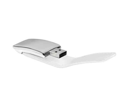 USB flash-карта 'Lerix' (8Гб), белый, 6х2,5х1,3см, металл, искусственная кожа, Цвет: белый, серебристый, изображение 2