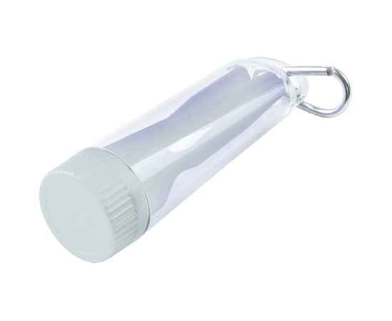 Набор 'Pocket':ложка,вилка,нож в футляре с карабином, белый, 4,2х15см,пластик, Цвет: белый, изображение 2