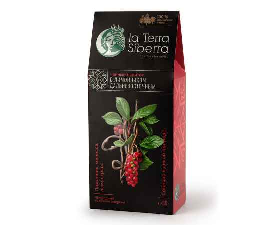 Набор  'La Terra Siberra' чайный напиток с лимонником дальневосточным и бальзамом по-сибирски, Цвет: черный, красный, Размер: 16*24*8 см, изображение 5