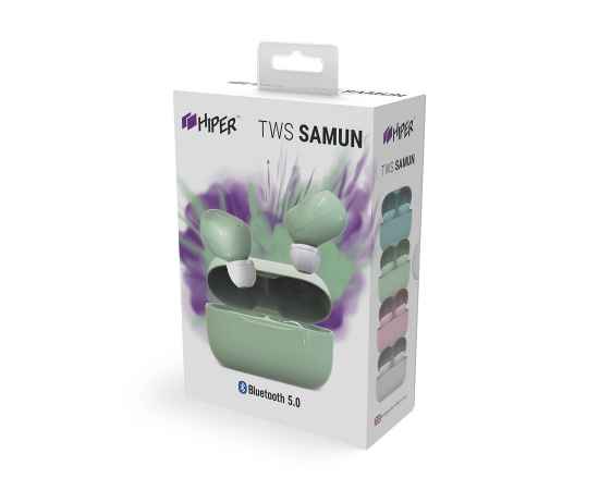 Наушники беспроводные Hiper TWS SAMUN, зеленые, Цвет: зеленый, изображение 4