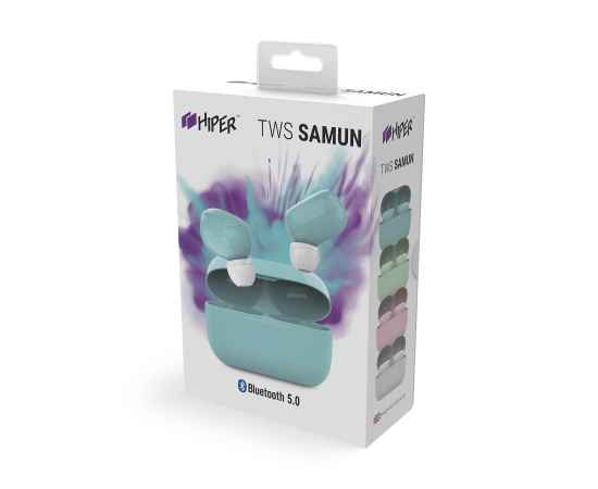 Наушники беспроводные Hiper TWS SAMUN, голубые, Цвет: голубой, изображение 4