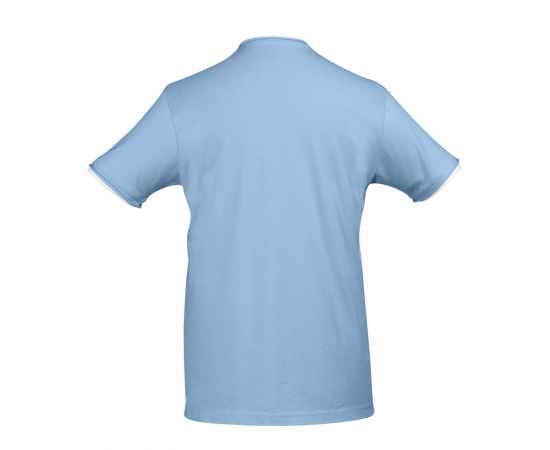 Футболка мужская с контрастной отделкой Madison 170, голубой/белый, размер XXL, Цвет: голубой, Размер: XXL, изображение 2