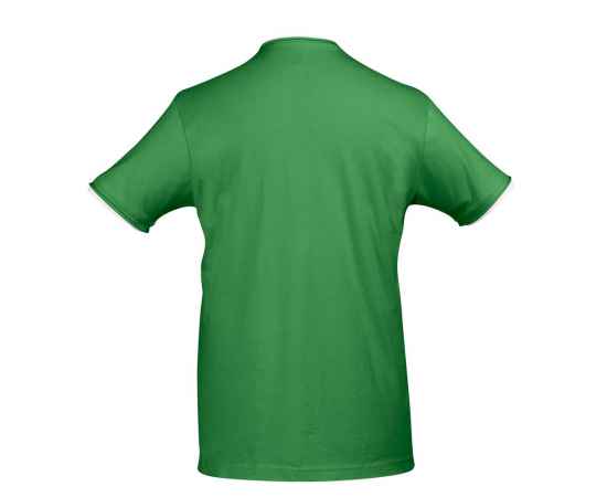 Футболка мужская с контрастной отделкой Madison 170, насыщенный зеленый/белый, размер XL, Цвет: ярко-зеленый, Размер: XL, изображение 2