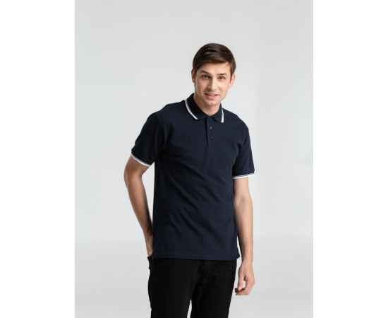Рубашка поло мужская с контрастной отделкой Practice 270, темно-синий/белый G_2502.402, Цвет: темно-синий, Размер: M, изображение 4