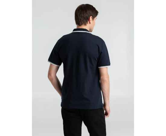 Рубашка поло мужская с контрастной отделкой Practice 270, темно-синий/белый G_2502.402, Цвет: темно-синий, Размер: M, изображение 5