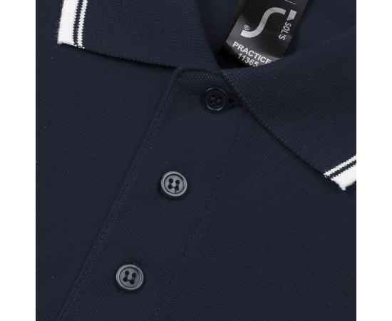 Рубашка поло мужская с контрастной отделкой Practice 270, темно-синий/белый G_2502.402, Цвет: темно-синий, Размер: M, изображение 3
