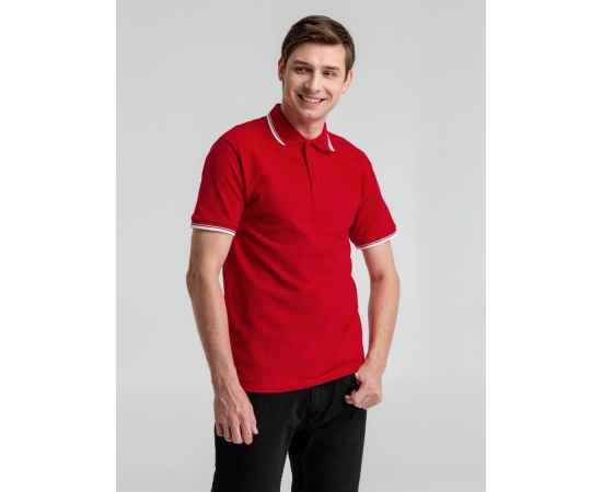 Рубашка поло мужская с контрастной отделкой Practice 270, красный/белый G_2502.505, Цвет: красный, Размер: XXL, изображение 4