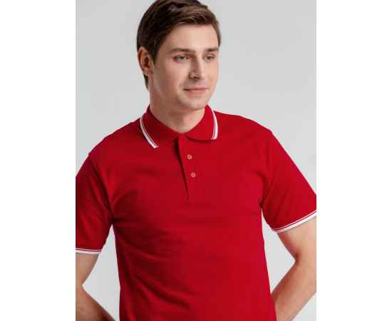 Рубашка поло мужская с контрастной отделкой Practice 270, красный/белый G_2502.505, Цвет: красный, Размер: XXL, изображение 5