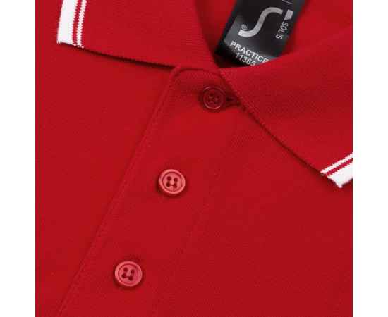 Рубашка поло мужская с контрастной отделкой Practice 270, красный/белый G_2502.505, Цвет: красный, Размер: XXL, изображение 3