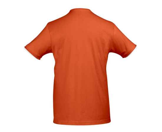 Футболка мужская с контрастной отделкой Madison 170, оранжевый/белый, размер L, Цвет: оранжевый, Размер: L, изображение 2