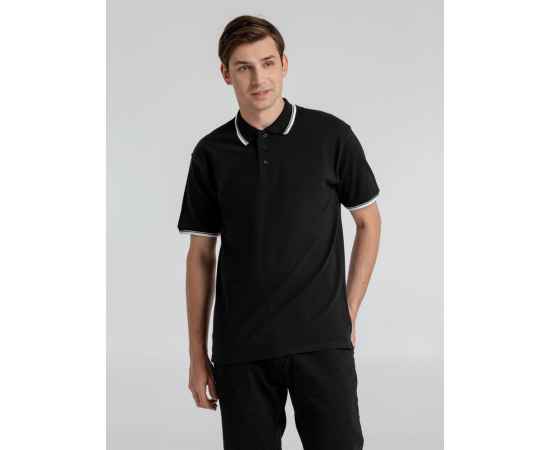 Рубашка поло мужская с контрастной отделкой Practice 270 черная G_2502.305, Цвет: черный, Размер: XXL, изображение 4