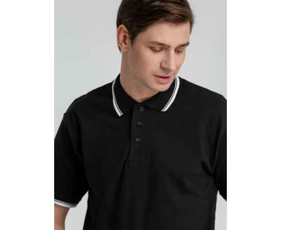 Рубашка поло мужская с контрастной отделкой Practice 270 черная G_2502.305, Цвет: черный, Размер: XXL, изображение 5