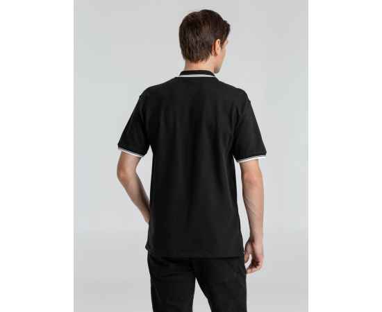 Рубашка поло мужская с контрастной отделкой Practice 270 черная G_2502.305, Цвет: черный, Размер: XXL, изображение 6