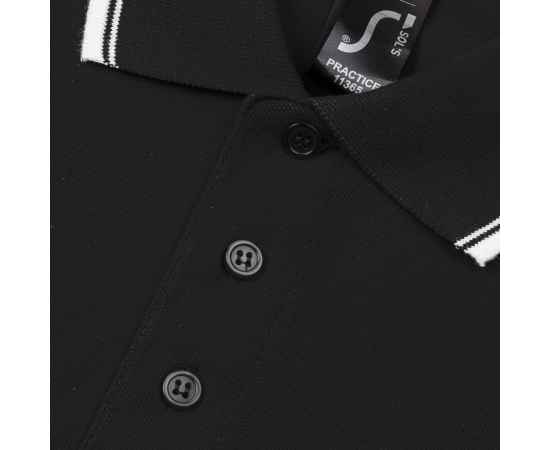 Рубашка поло мужская с контрастной отделкой Practice 270 черная G_2502.305, Цвет: черный, Размер: XXL, изображение 3