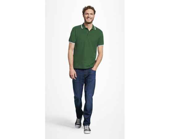 Рубашка поло мужская с контрастной отделкой Practice 270, зеленый/белый G_2502.904, Цвет: зеленый, Размер: XL, изображение 4