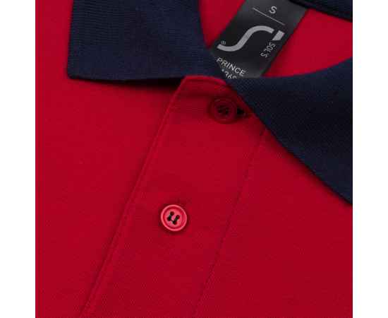Рубашка поло Prince 190, красная с темно-синим G_6085.540, Цвет: красный, синий, Размер: XS, изображение 3