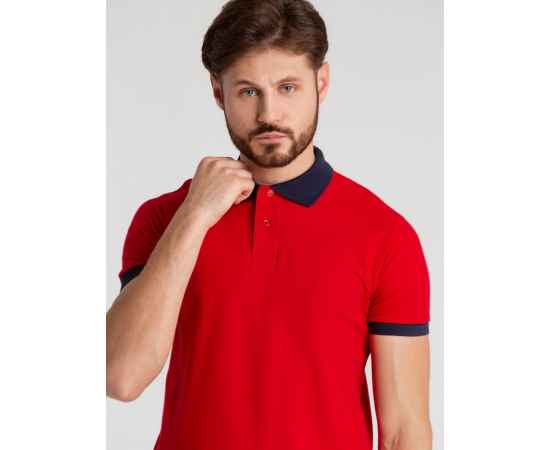 Рубашка поло Prince 190, красная с темно-синим G_6085.540, Цвет: красный, синий, Размер: XS, изображение 5