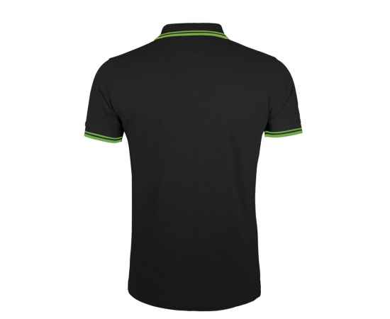 Рубашка поло мужская Pasadena Men 200 с контрастной отделкой, черная с зеленым G_5851.392, Цвет: черный, зеленый, Размер: XXL, изображение 2
