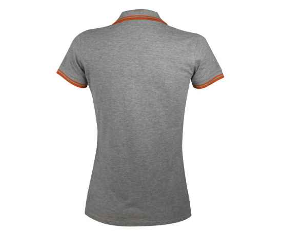 Рубашка поло женская Pasadena Women 200 с контрастной отделкой, серый меланж c оранжевым G_5852.121, Цвет: серый меланж, Размер: S, изображение 2