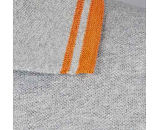Рубашка поло женская Pasadena Women 200 с контрастной отделкой, серый меланж c оранжевым G_5852.121, Цвет: серый меланж, Размер: S, изображение 4