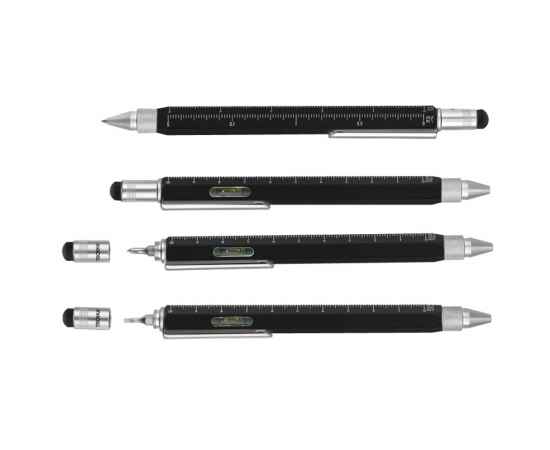Ручка шариковая Construction, мультиинструмент, черная, Цвет: черный, Размер: 15х1х1 с, изображение 2