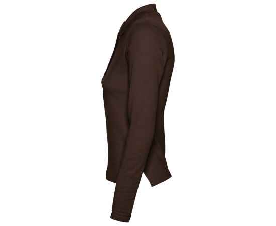 Рубашка поло женская с длинным рукавом Podium 210 шоколадно-коричневая G_11317398L, Цвет: шоколадный, Размер: L, изображение 3