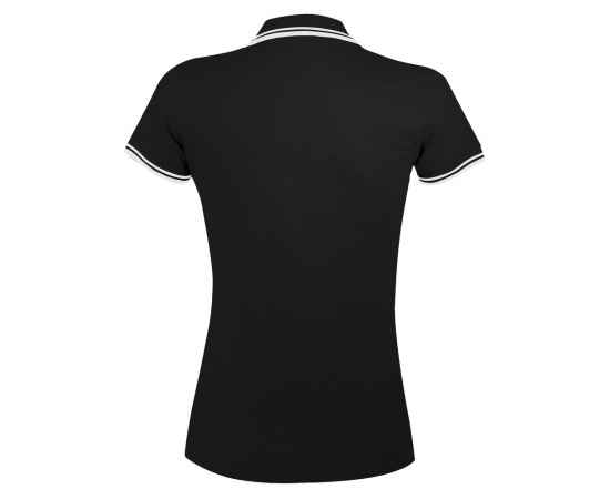 Рубашка поло женская Pasadena Women 200 с контрастной отделкой, черная с белым G_5852.363, Цвет: черный, Размер: L, изображение 2