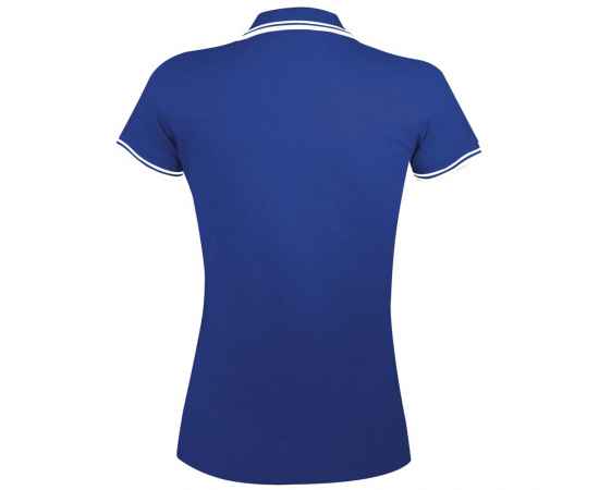 Рубашка поло женская Pasadena Women 200 с контрастной отделкой, ярко-синяя с белым G_5852.461, Цвет: белый, синий, Размер: S, изображение 2
